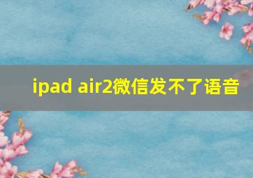 ipad air2微信发不了语音